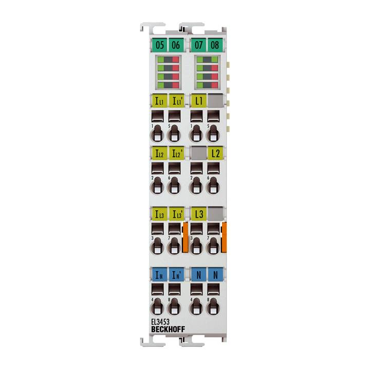 Beckhoff EL3453, EtherCAT-Klemme, 3-Kanal-Analog-Eingang, Leistungsmessung, 690 V AC, 0,1/1/5A, 24 Bit-0