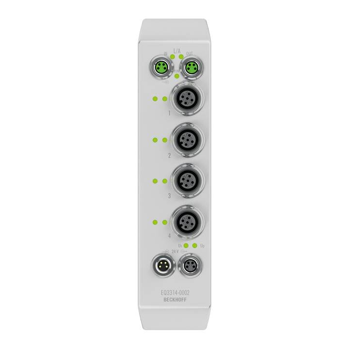 Beckhoff EQ3314-0002, EtherCAT Box, 4-Kanal-Analog-Eingang, Temperatur, Thermoelement, 16 Bit, M12, Edelstahl-0