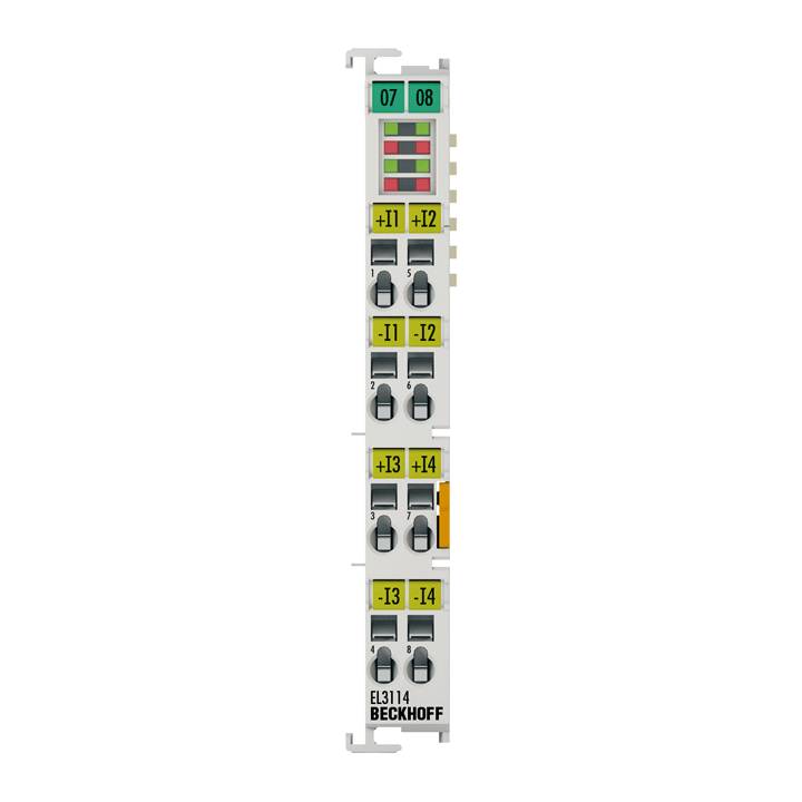 Beckhoff EL3114, EtherCAT-Klemme, 4-Kanal-Analog-Eingang, Strom, 0…20 mA, 16 Bit, differentiell-0