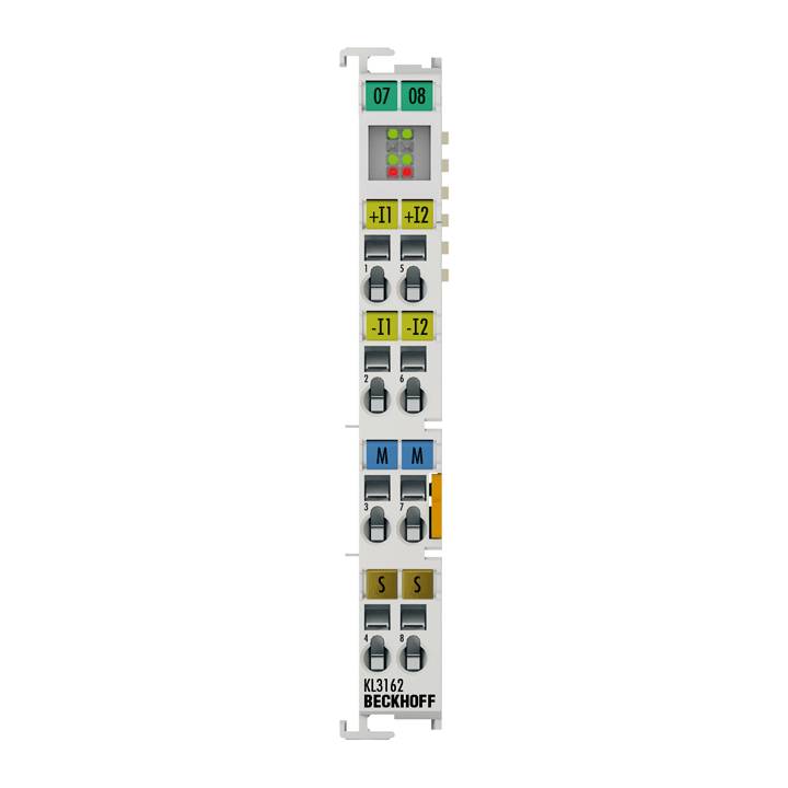 Beckhoff KL3162, Busklemme, 2-Kanal-Analog-Eingang, Spannung, 0…10 V, 16 Bit, differentiell, hochpräzise
