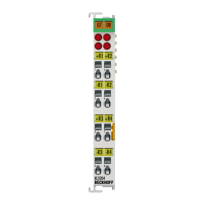 Beckhoff KL3204, Busklemme, 4-Kanal-Analog-Eingang, Temperatur, RTD (Pt100), 16 Bit-0