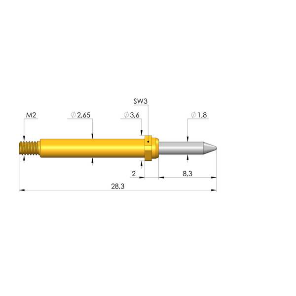 Ingun GKS-113 313 180 R 5002 M, Gefederter Kontaktstift