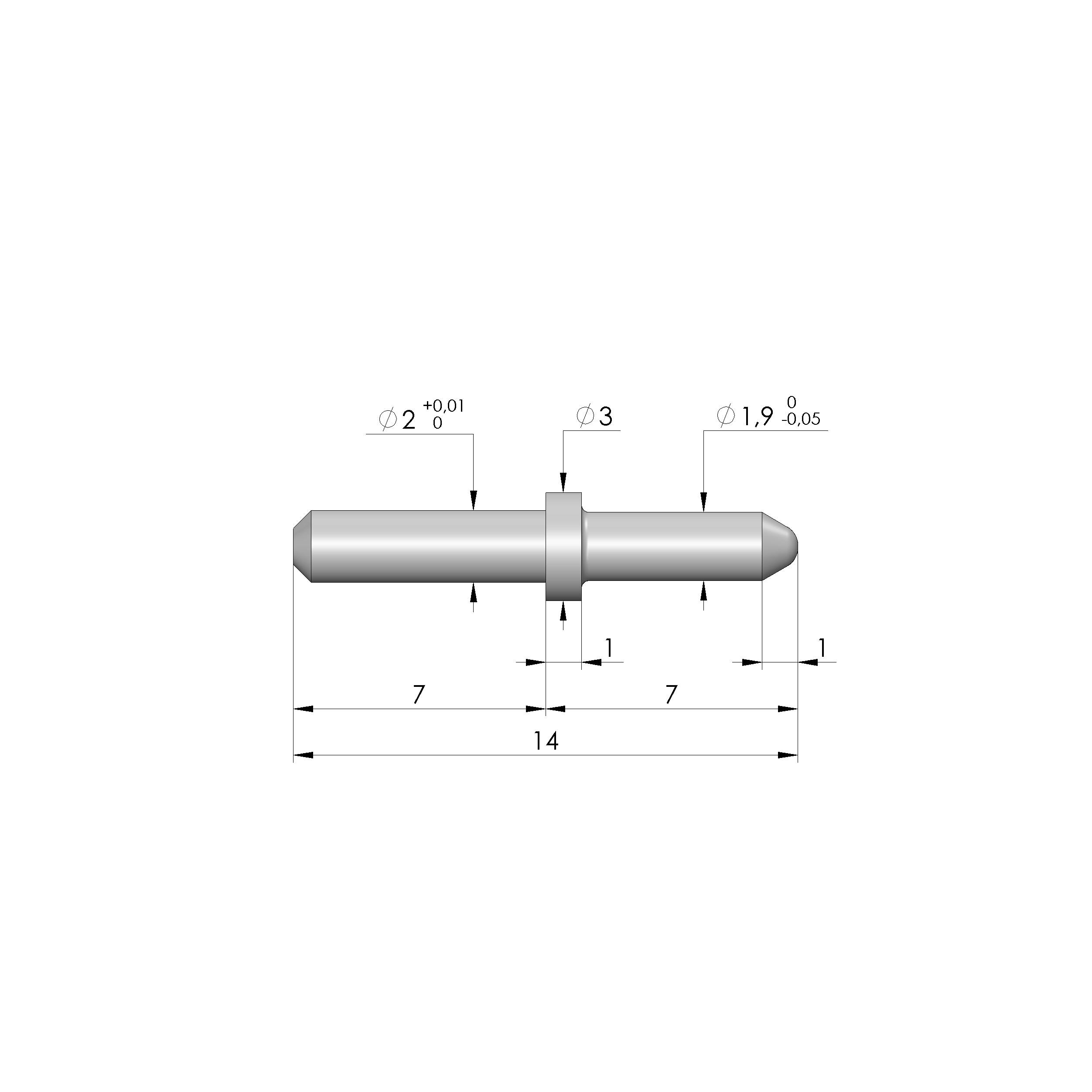 Ingun FS-1,90-RD-07-02-B, Fangstift-0