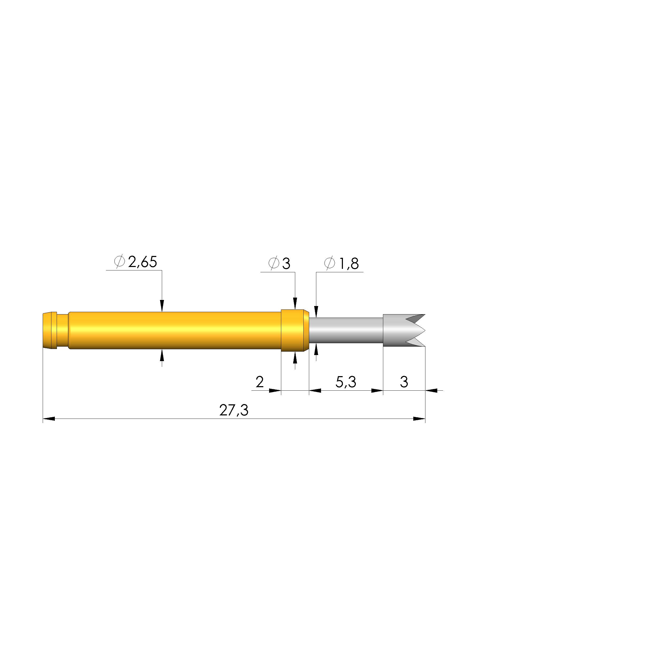 Ingun GKS-113 204 230 R 3002, Gefederter Kontaktstift-0