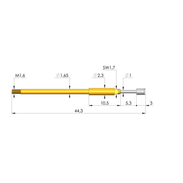 Ingun GKS-112 306 200 R 1510 M, Gefederter Kontaktstift
