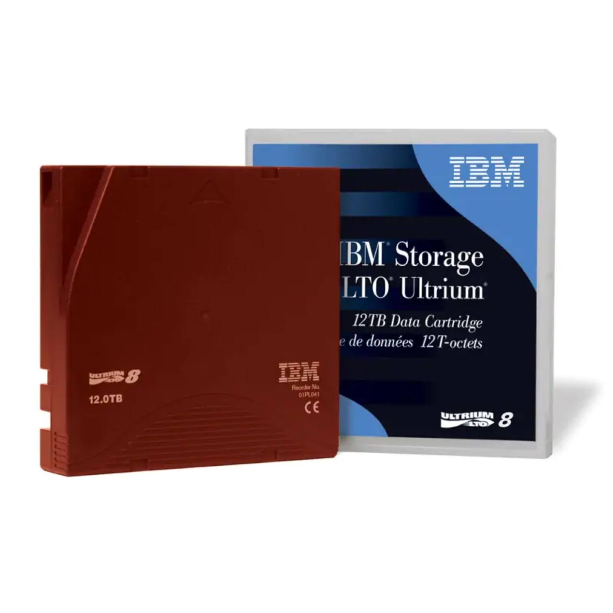 IBM Lenovo - LTO Ultrium 8 - 12 TB / 30 TB - Mit Strichcodeetikett - Weinrot-0