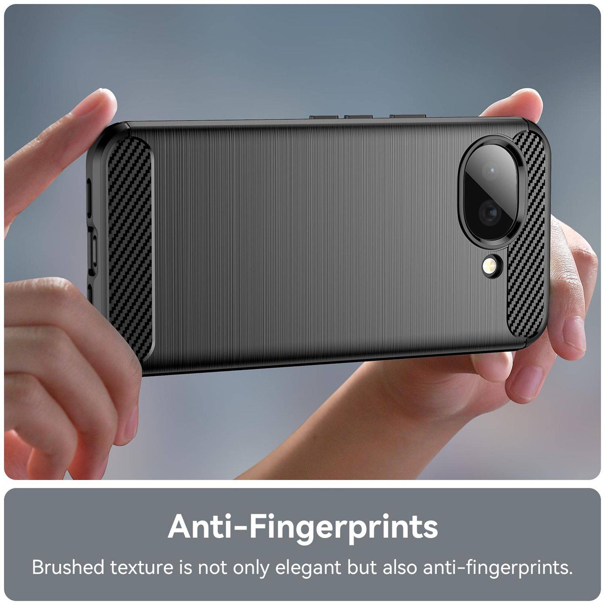 TPU Hülle für Google Pixel 10a Carbon Fiber Design Textur Schutz Cover Schwarz-3