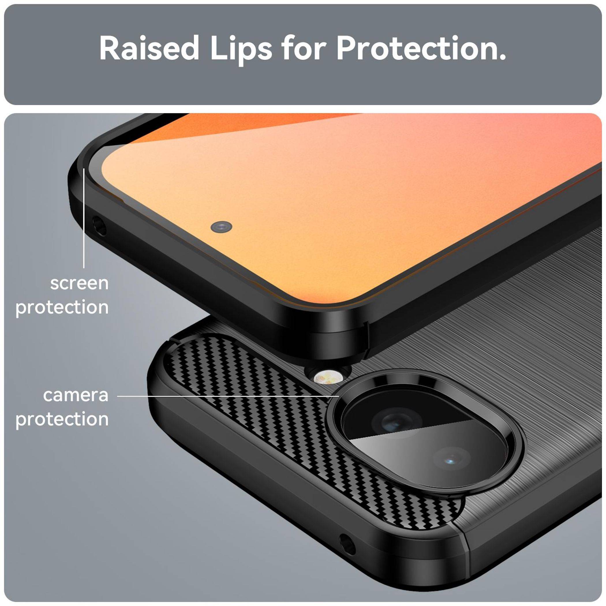 TPU Hülle für Google Pixel 10a Carbon Fiber Design Textur Schutz Cover Schwarz-4