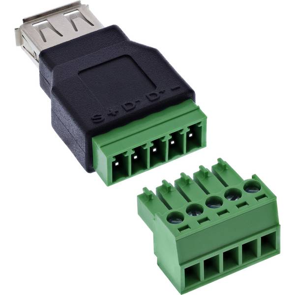 InLine® USB-A Buchse auf Terminalblock, 5-polig, ohne Kabel Adapter / Konverter Terminalblock