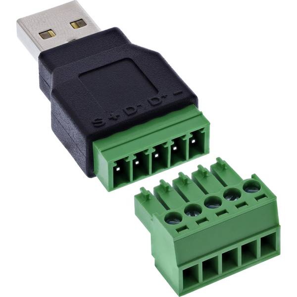 InLine® USB-A Stecker auf Terminalblock, 5-polig, ohne Kabel Adapter / Konverter Terminalblock