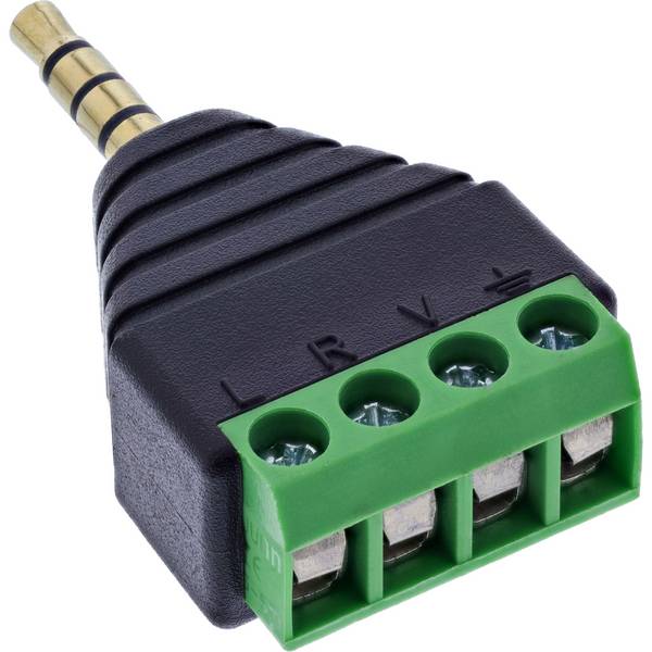 InLine® Adapter 3,5 mm Klinke 4pol Stereo/Mikro auf Terminalblock, schwarz / Konverter