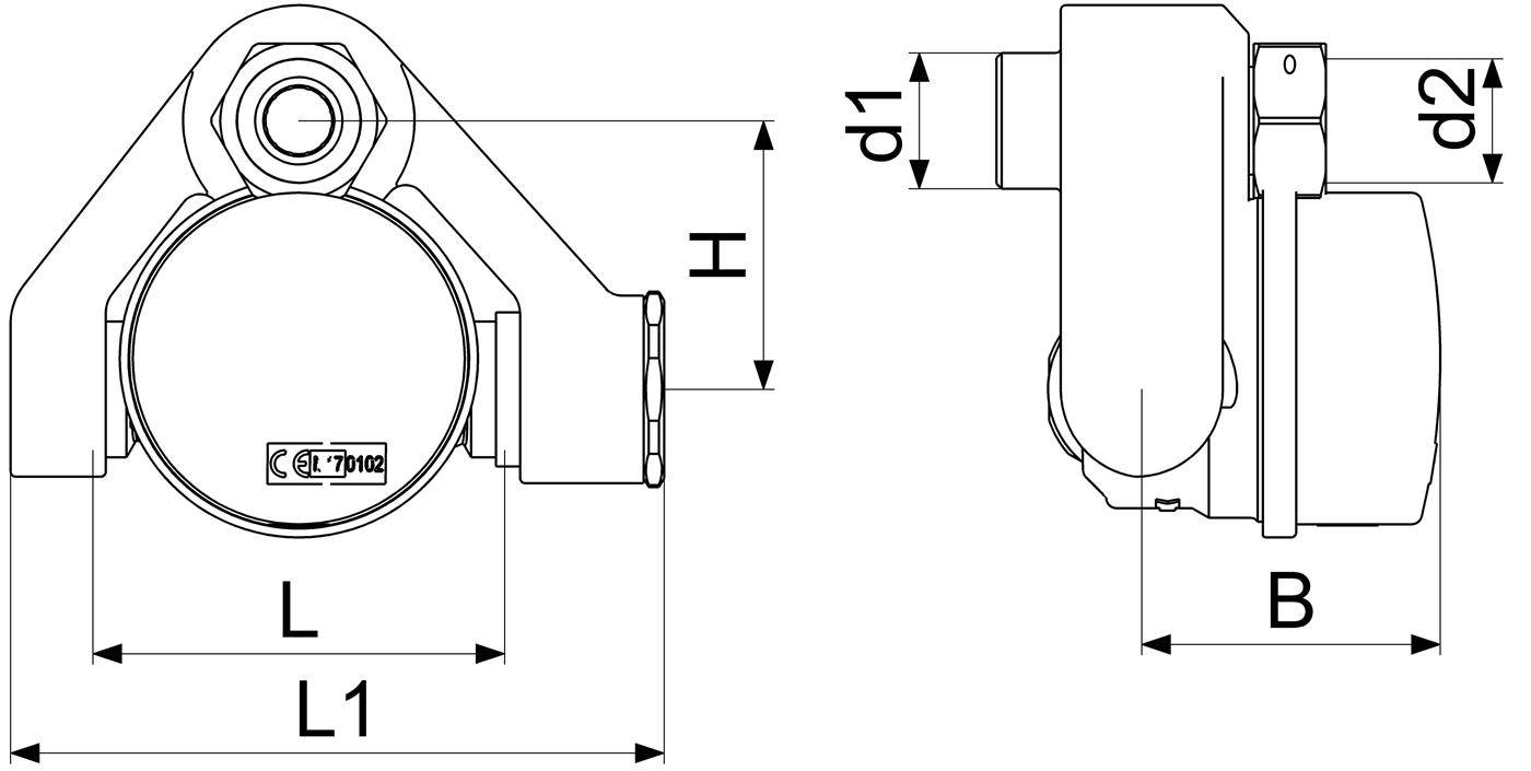 Schlösser Badewannenzähler, Bauart BWK, bis 30 Grad C, Dauerdurchfluss Q3 2,5m3/h, Baulänge 80mm-1