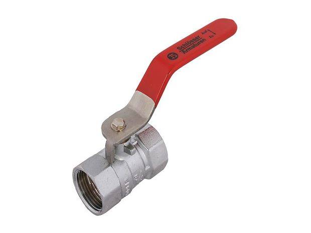 Schlösser Armaturen KUGELHAHN, SCHWER, RED.DG, DN20 3/4", 54MM, EDELST-GR.ROT, MATT CHR.-0