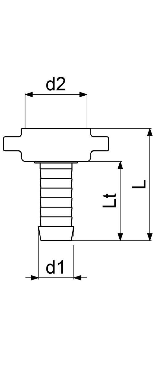 JS MS-SCHLAUCHVERSCHRAUB, SCHWER 2-TEILIG, FLACHDICHTEND, 3/8"x1/2"-1