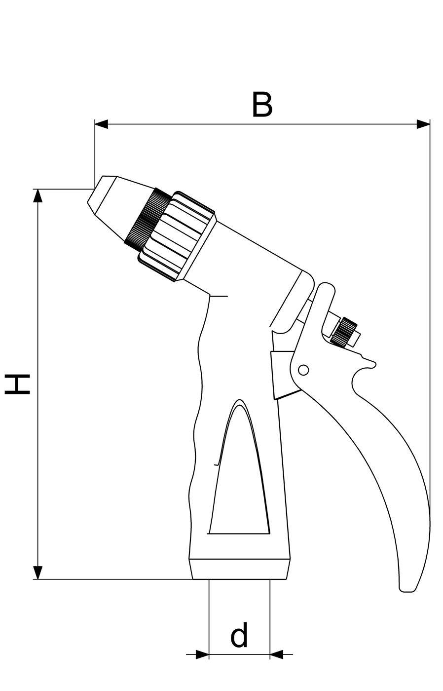 Schlösser Armaturen GARTEN-SPRITZPISTOLE, M.DICHTG. IG3/4", LEICHTMET, KUNSTSTOFFBESCH-1