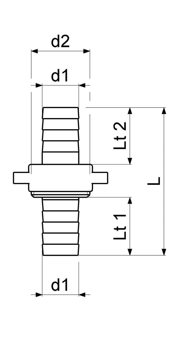 JS MS-SCHLAUCHVERSCHRAUBUNG 3-TEILIG, FLACHDICHTEND, 5/8"x3/4"-1