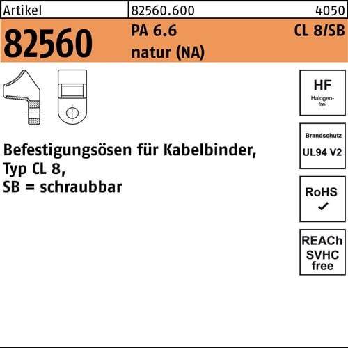 HellermannTyton Befestigungsösen CL8-N66-NA 27,3 mm, 12,5 16 8 6,5 mm-1