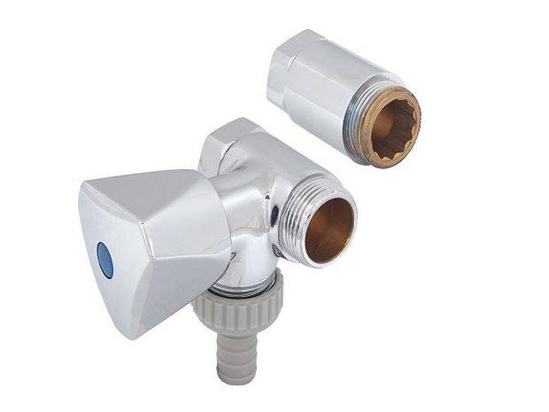 JS ROBINET D'ARRIVÉE LATÉRAL ANNEXE ANS.L.G. 3 VOIES, DN20, 3/4", CHROME POLI-0