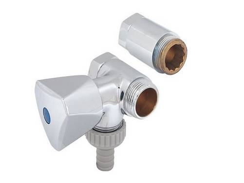 JS ROBINET D'ARRIVÉE LATÉRAL ANNEXE ANS.L.G. 3 VOIES, DN20, 3/4", CHROME POLI