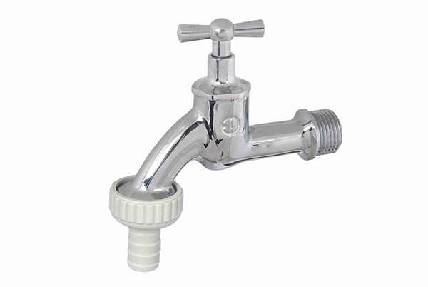 Schlösser Armaturen AUSLAUFVENTIL MIT SCHLAUCHVER. KNEBEL-OBERTEIL, 1", POLIERT CHROM