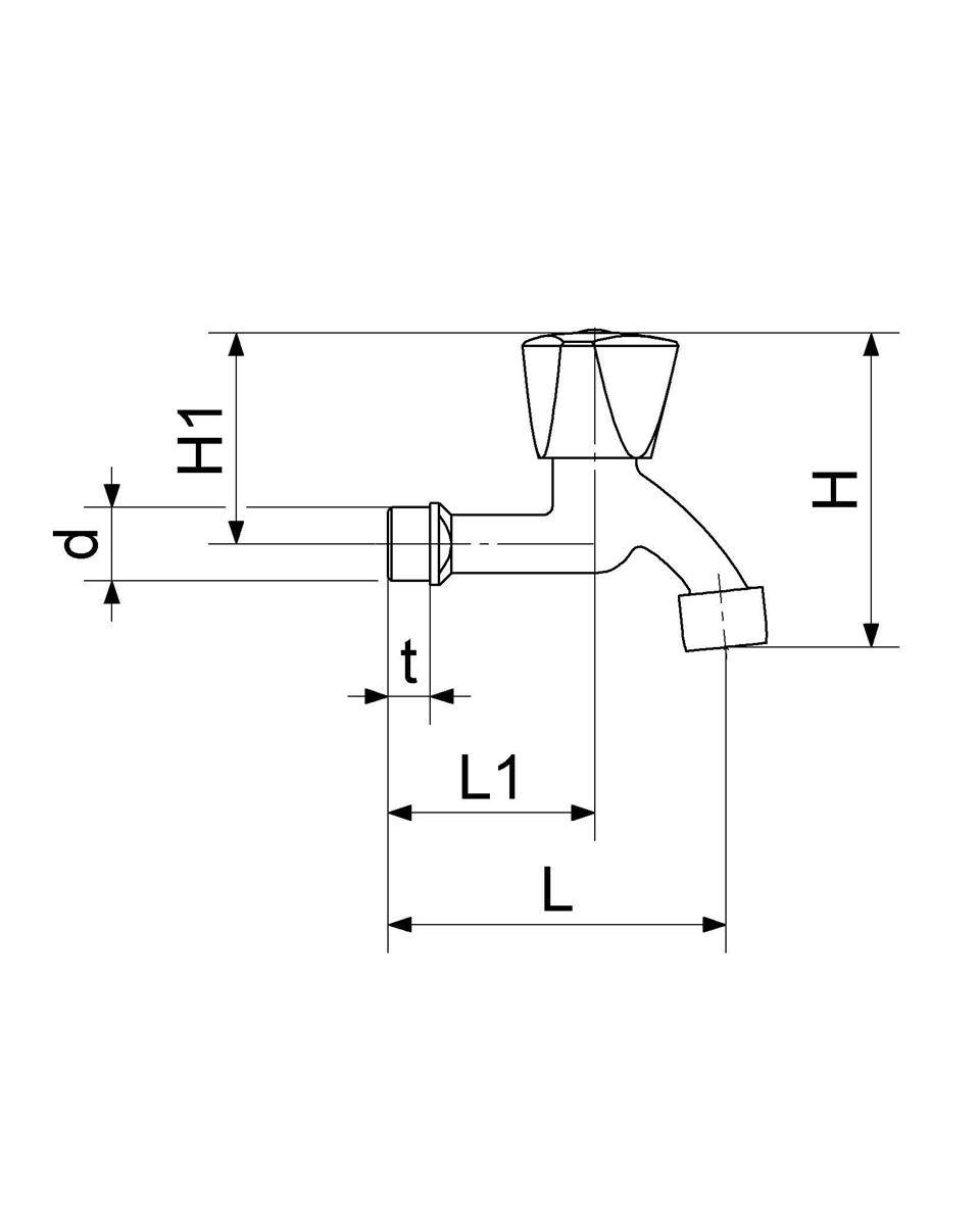 Robinet d'arrêt JS avec aérateur, poignée en forme de chapeau triangulaire, 1/2", chromé poli-1