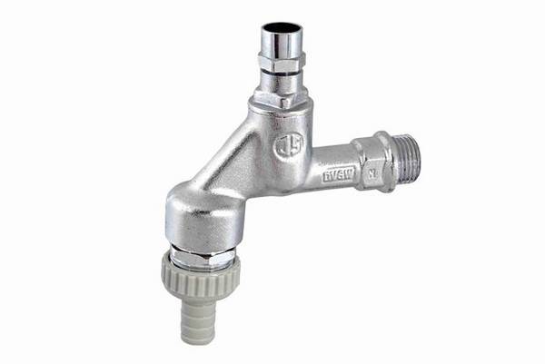 Schlösser Armaturen AUSLAUFVENTIL MIT RB, RV, SV STECKSCHL.-OT, 3/4", MATT CHR, DVGW