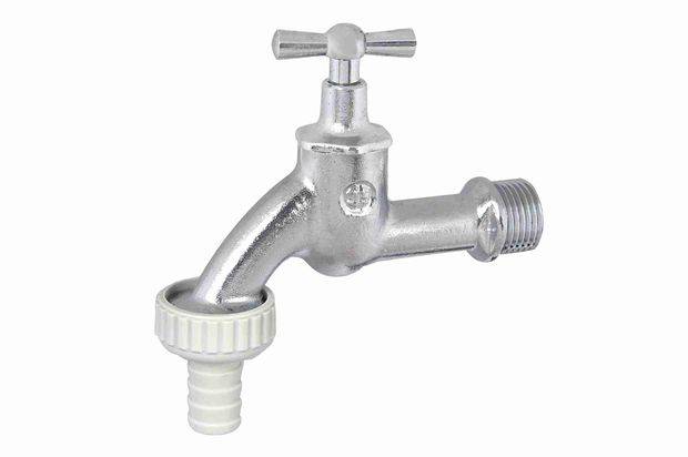 Schlösser Armaturen AUSLAUFVENTIL MIT SCHLAUCHVER. KNEBEL-OBERTEIL, 1/2", MATT CHROM-0