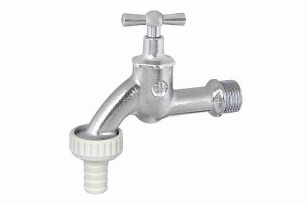 Schlösser Armaturen AUSLAUFVENTIL MIT SCHLAUCHVER. KNEBEL-OBERTEIL, 1", MATT CHROM