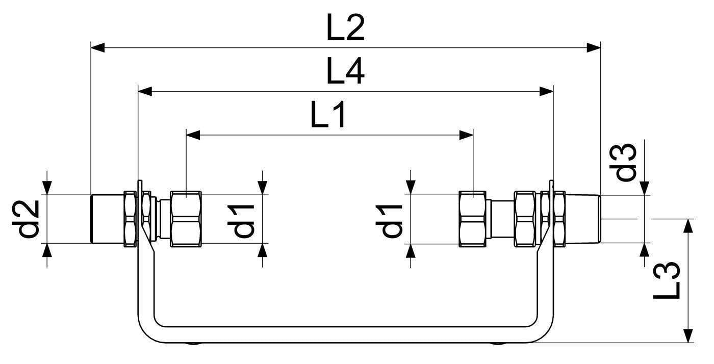 Schlösser Wasserzähler-Bügel 2250 3/4 Qn 2,5, st, vz, waag., Verschraubg.-1