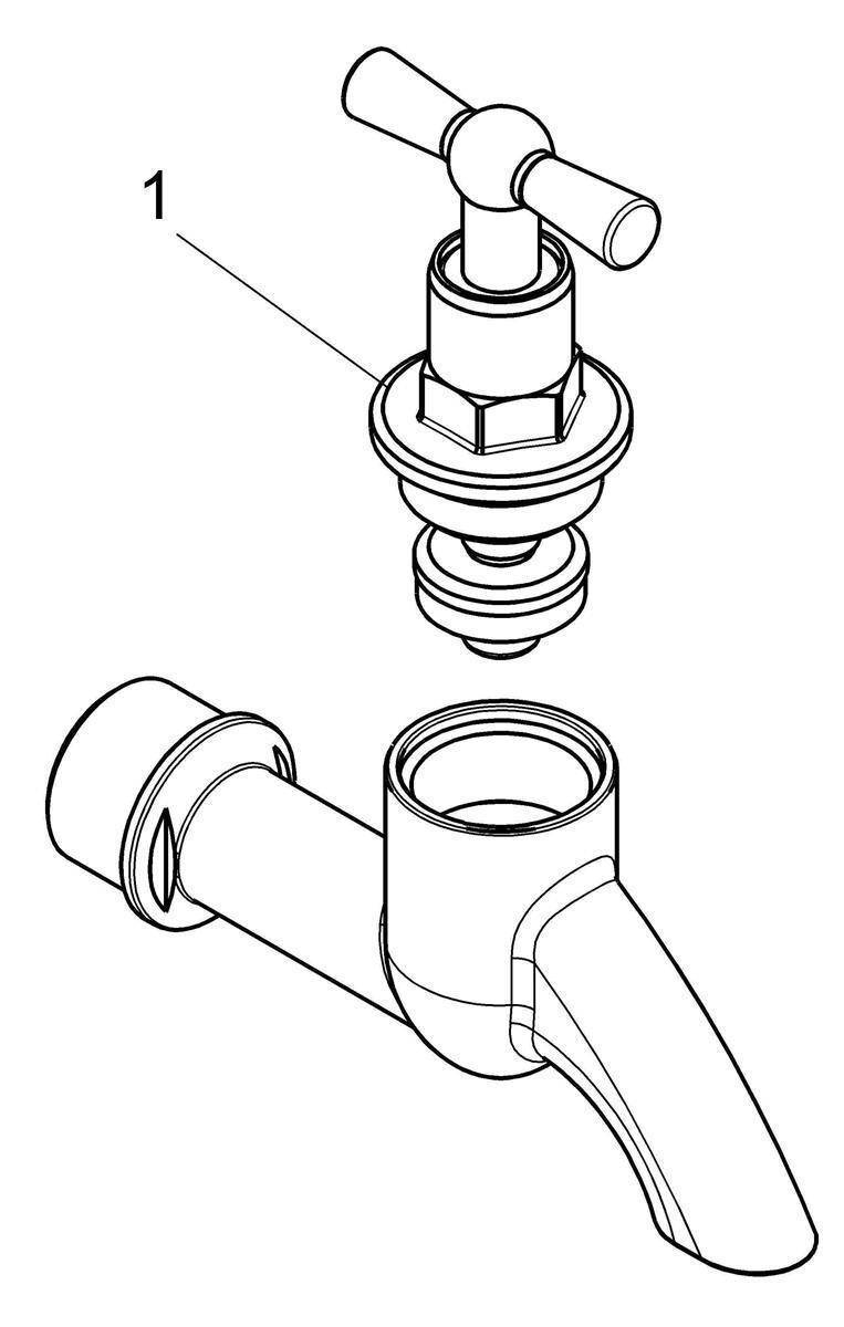 VANNE DE SORTIE JS AVEC AÉRATEUR SANS SV, BOUTON-ROTATIF, 1/2", CHROME MAT-2