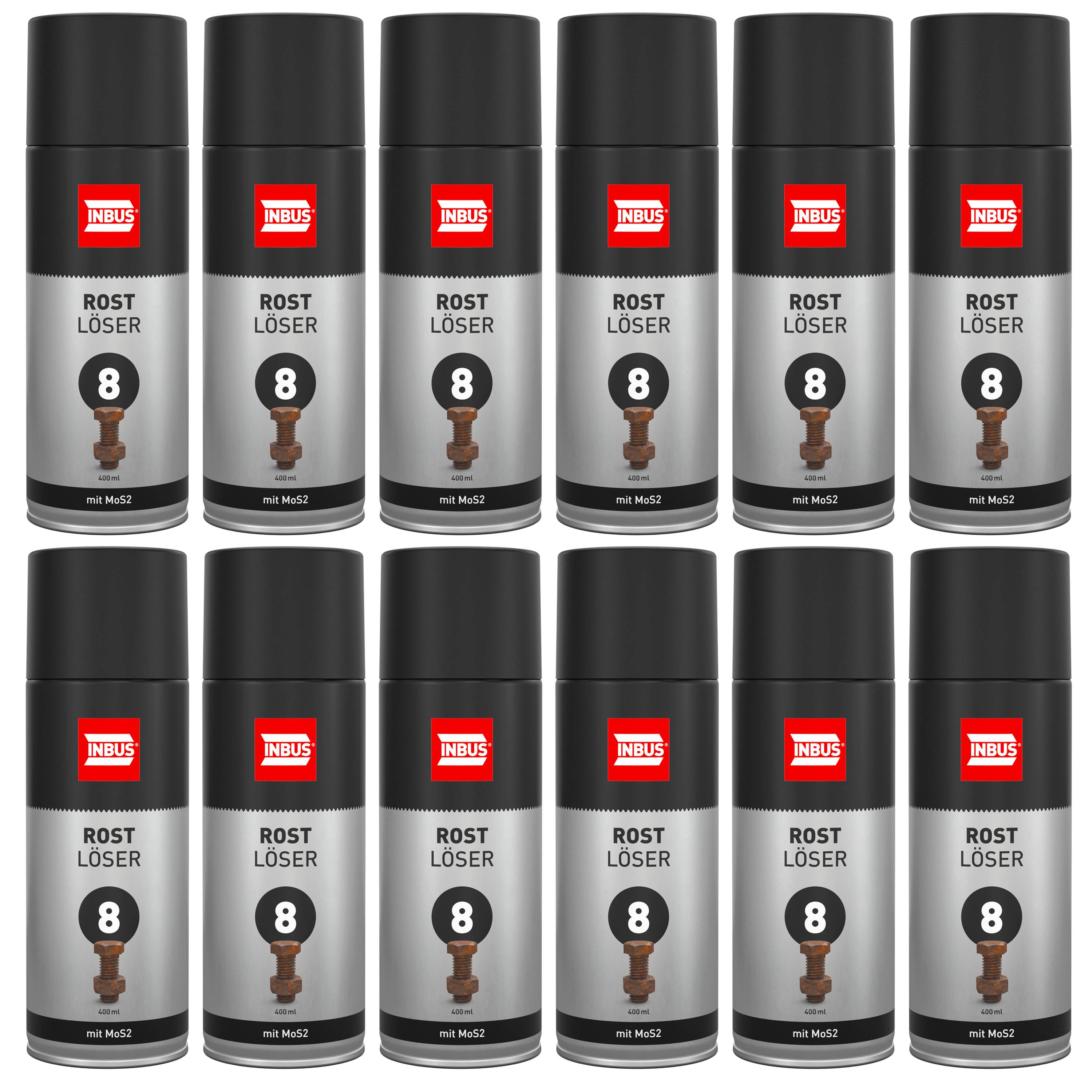 INBUS Rostlöser (mit MoS2), 12x 400ml — Nr. 8 der Schraubchemie® — Made in Germany-0
