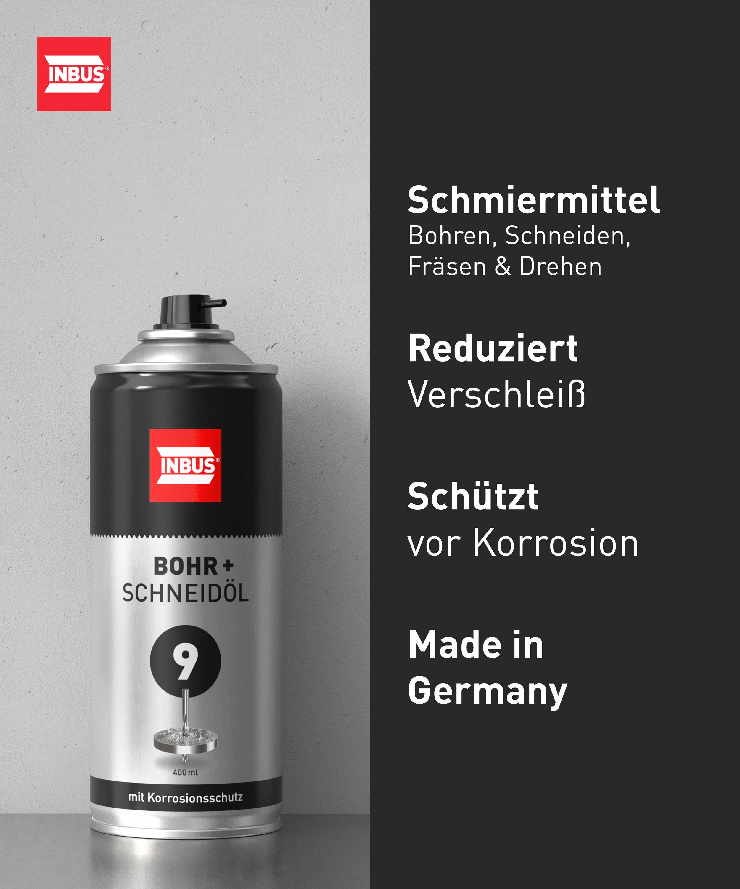 INBUS Bohr + Schneidöl (mit Korrosionsschutz), 12x 400ml — Nr. 9 der Schraubchemie® — Made in Germany (12x 75060)-4