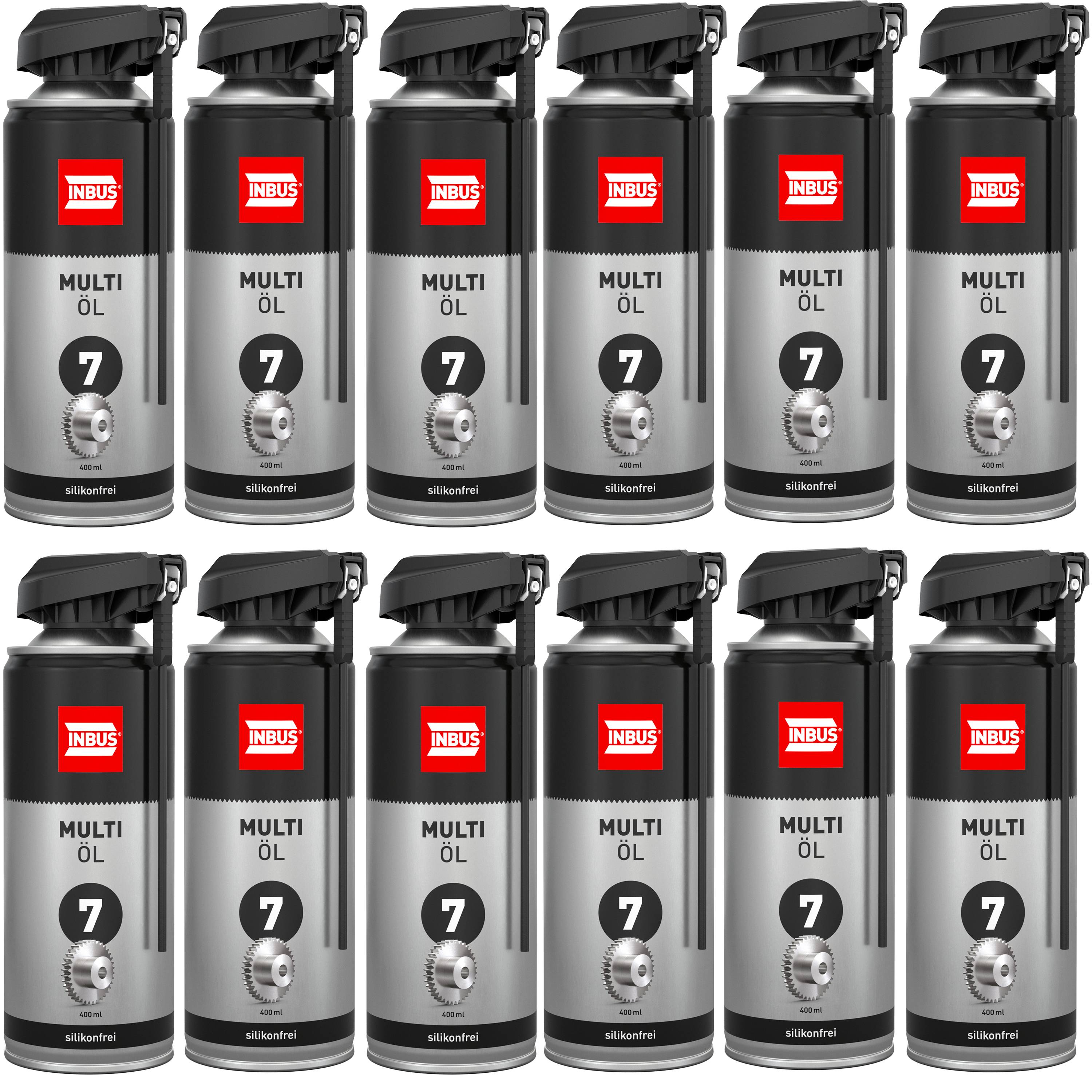 INBUS Multifunktionsöl (silikonfrei), 12x 400ml — Nr. 7 der Schraubchemie® — Made in Germany (75046)-0