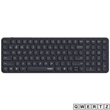 Rapoo E9310M, Volle Größe (100%), Kabellos, RF Wireless + Bluetooth, QWERTZ, Schwarz