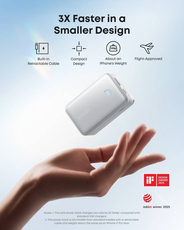 ANKER Nano PowerBank 10K 45W white Telekommunikation, UCC & Wearables Smartphone Zubehör &