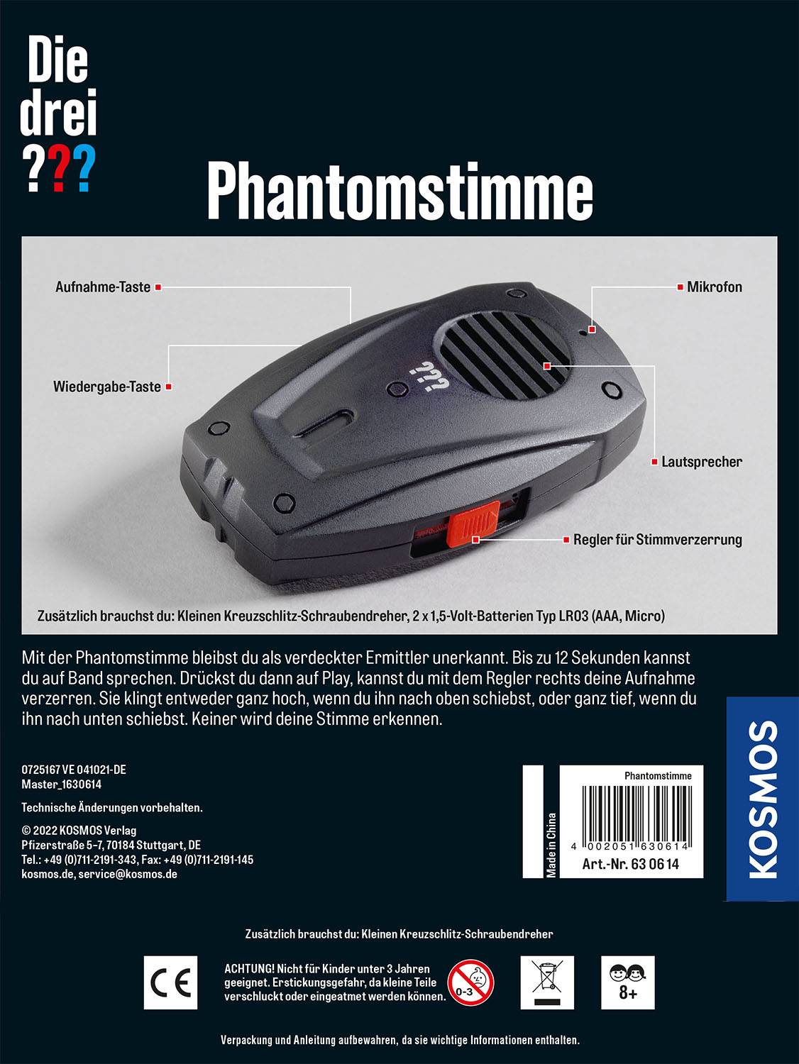 Kosmos Die drei ??? Phantomstimme, Spionage, 8 Jahr(e), AAA-1