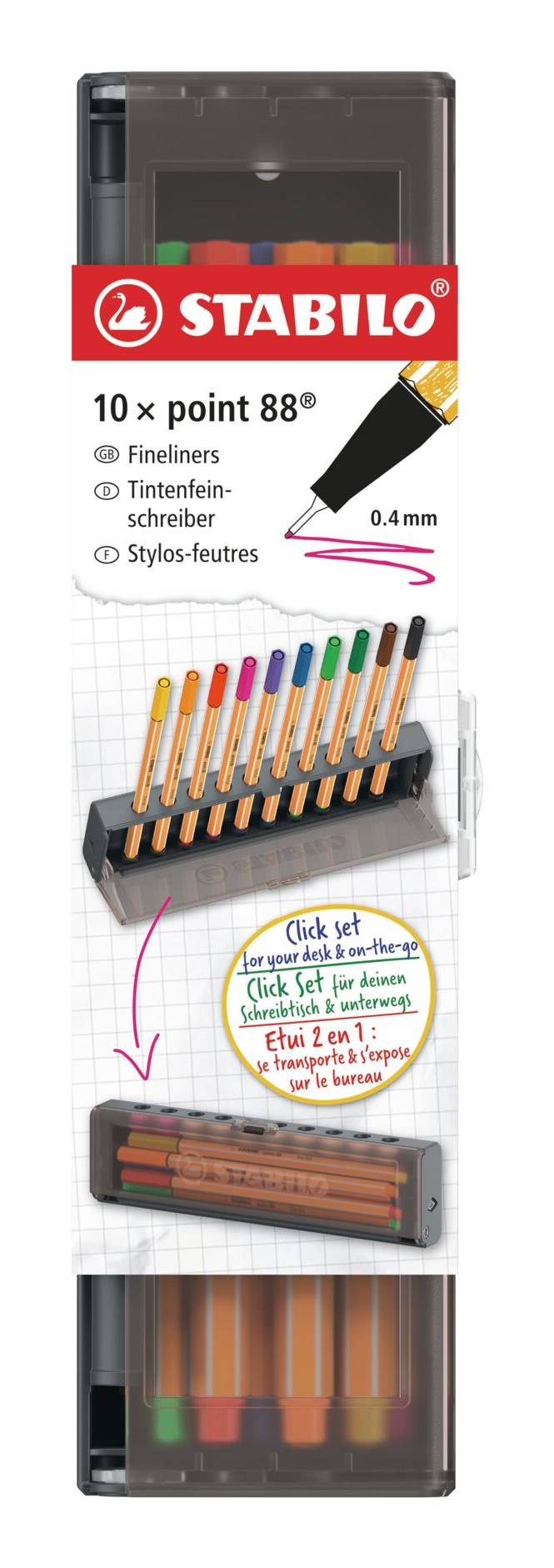 Fineliner point 88 Click Set 10 Stück/10 Farben-4
