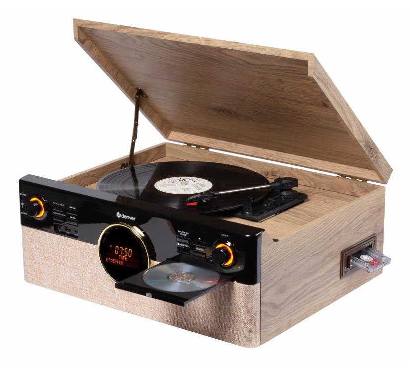 Inter Sales Denver MRD-180, Automatisch, Schwarz, Holz, DAB+, FM, USB Typ-A, 18 W, 485 mm-0