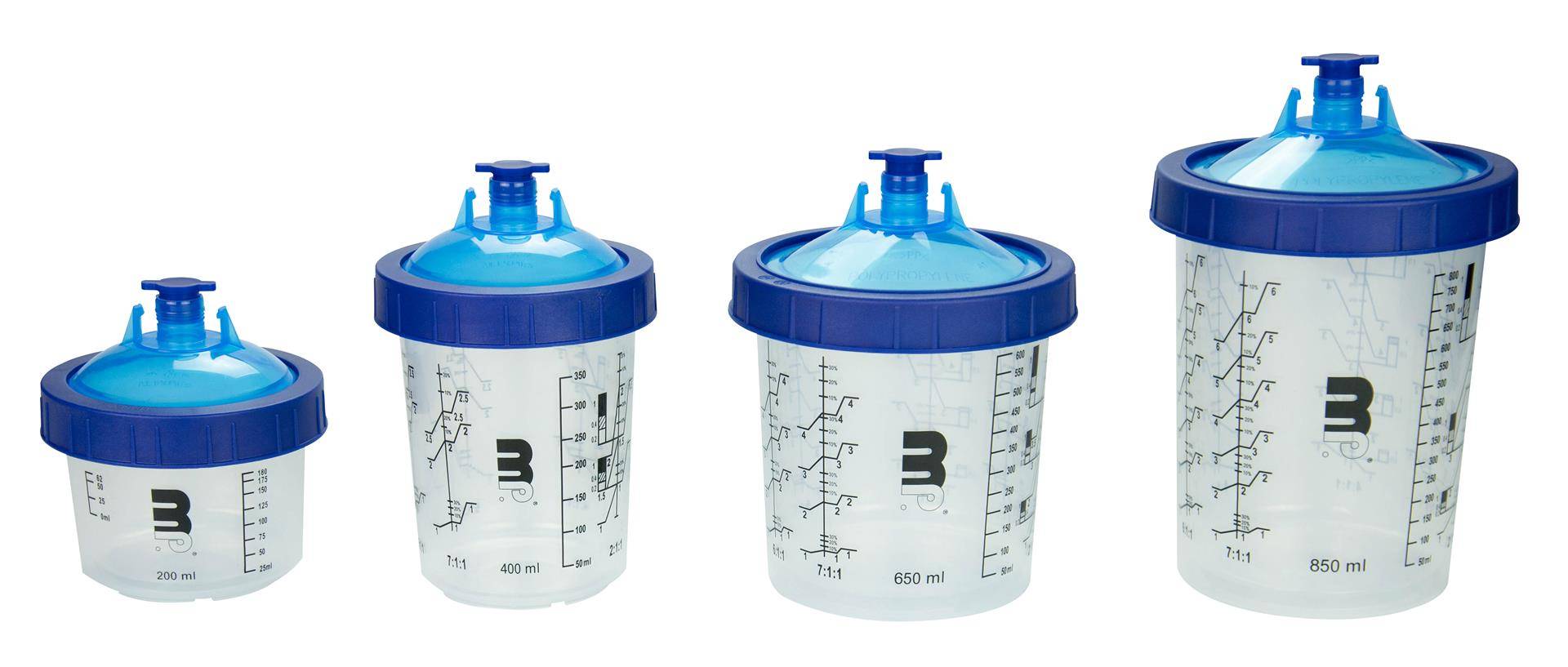 MP PCS 650 ml 125µ PaintCupSystem 50 Becher, 50 Deckel, 1 Außenbecher-2