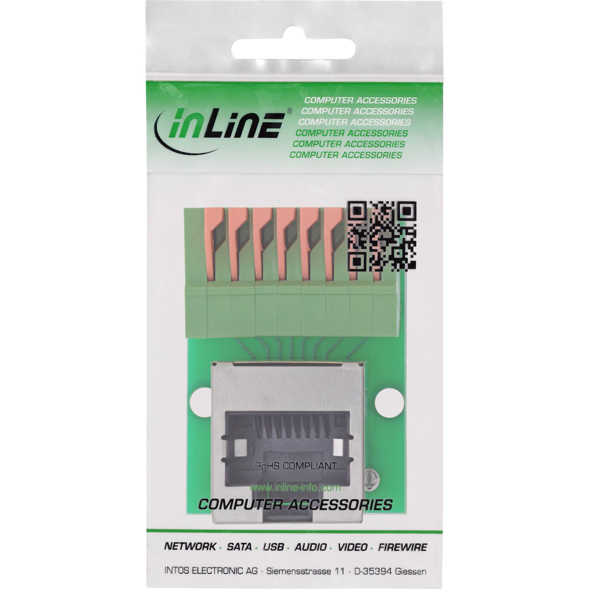 InLine RJ45 Buchse an Push-In-Klemme - 8-polig - Cat.5e - gewinkelt (92505G)-3