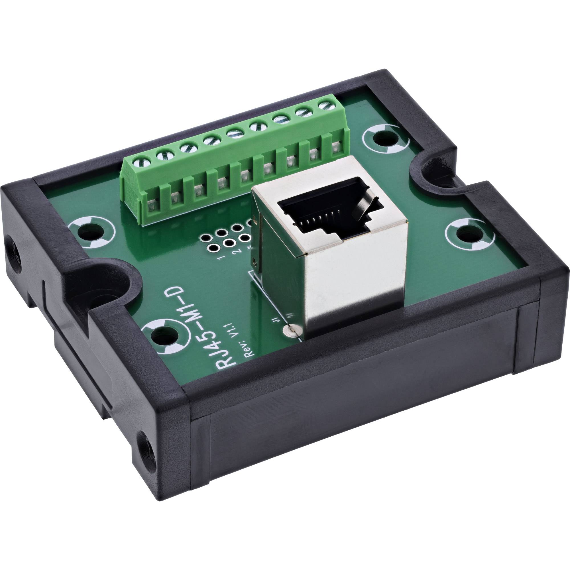 InLine® RJ45 Breakout-Buchse an 9-pol. Schraubklemme, Hutschiene, geschirmt Adapter / Konverter-1