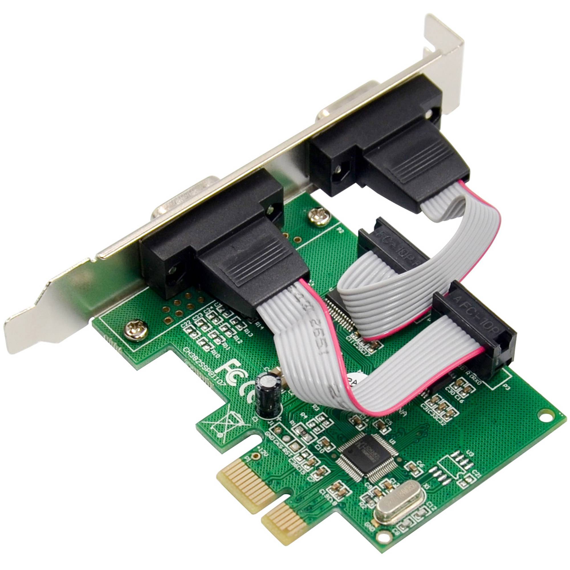 InLine® PCIe 2-Port RS-232 Karte, 2x D-Sub 9 Stecker, inkl. Low-Profile I/O-Karten / Frontpanel /-1