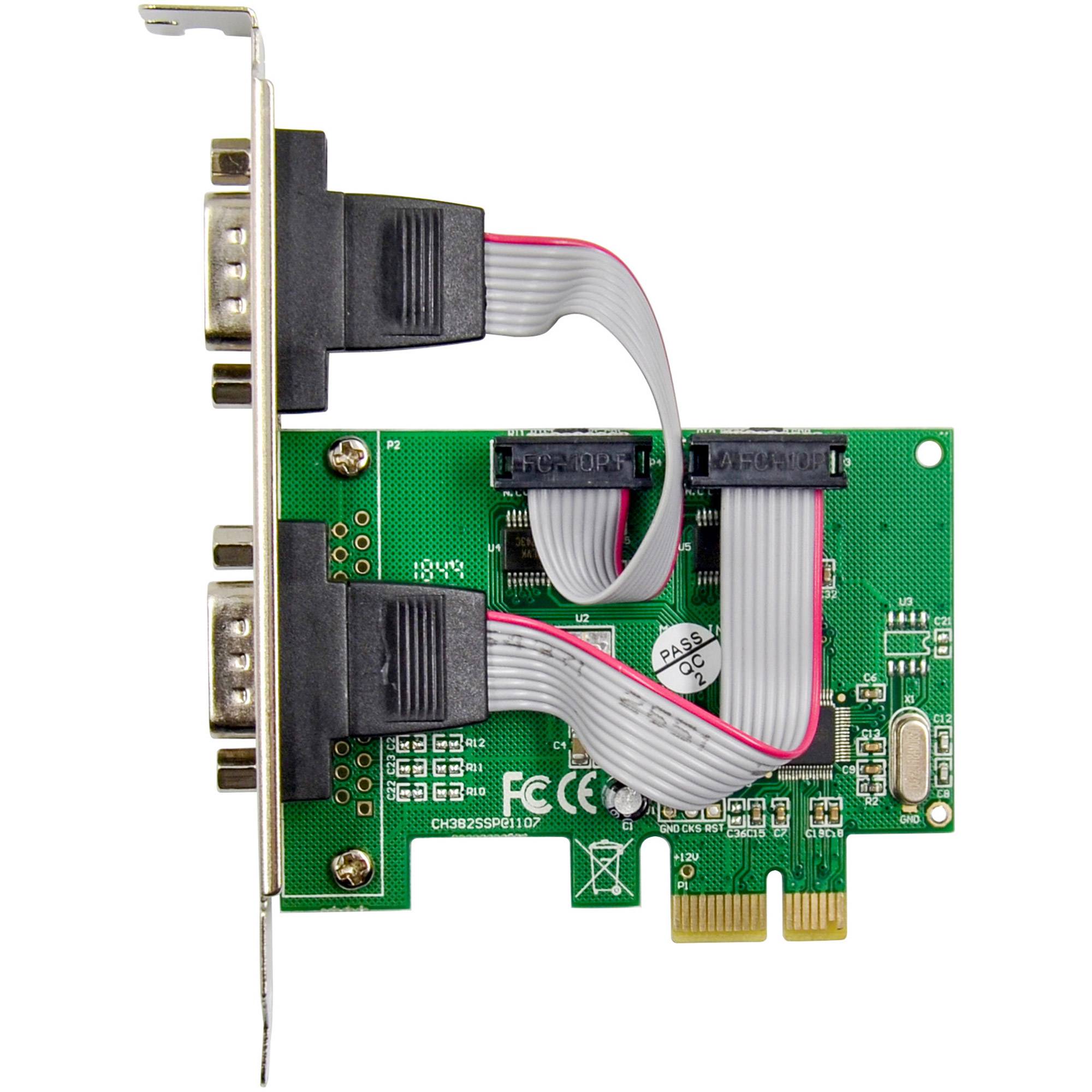 InLine® PCIe 2-Port RS-232 Karte, 2x D-Sub 9 Stecker, inkl. Low-Profile I/O-Karten / Frontpanel /-2