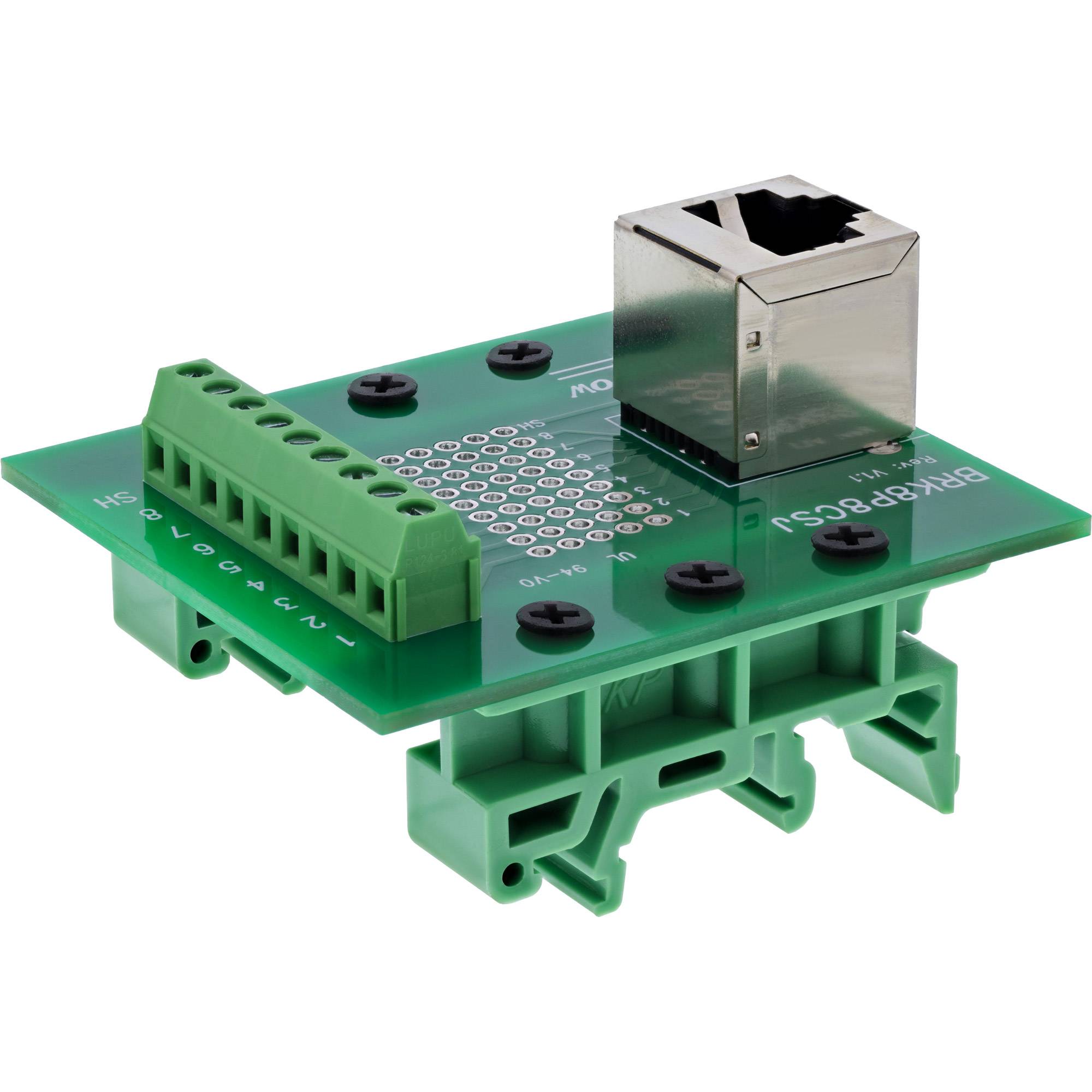 InLine Terminalblock RJ45 Buchse nach oben für Hutschiene-3