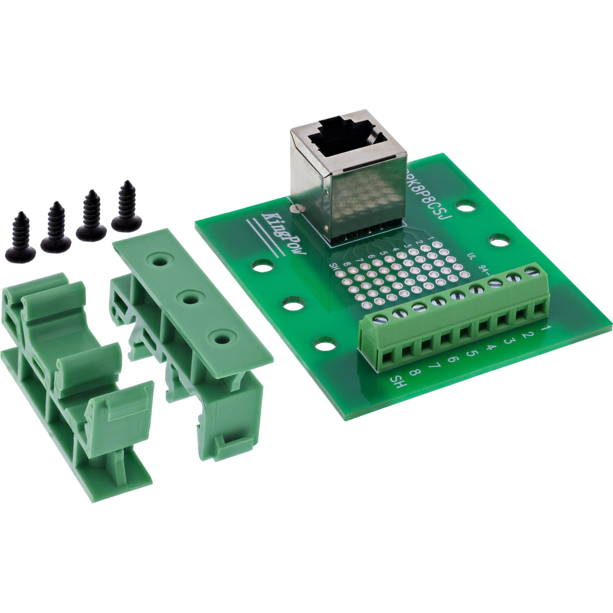 InLine Terminalblock RJ45 Buchse nach oben für Hutschiene-4
