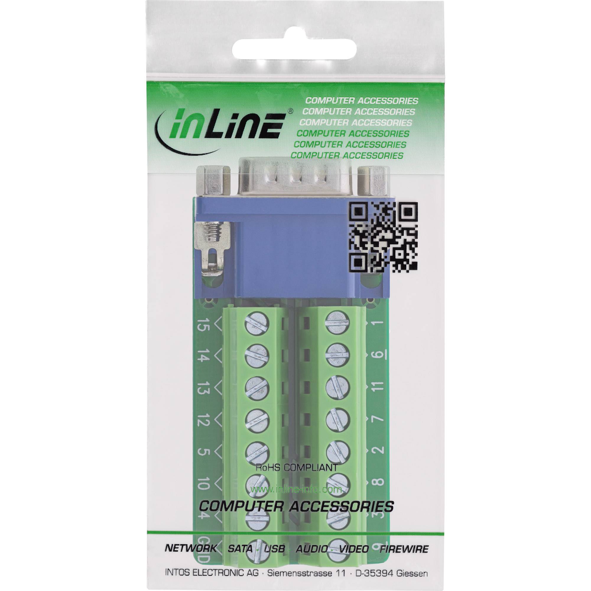 InLine® Terminalblock, VGA (HD15), Stecker, 2-reihig, Schraubklemme Adapter / Konverter-2