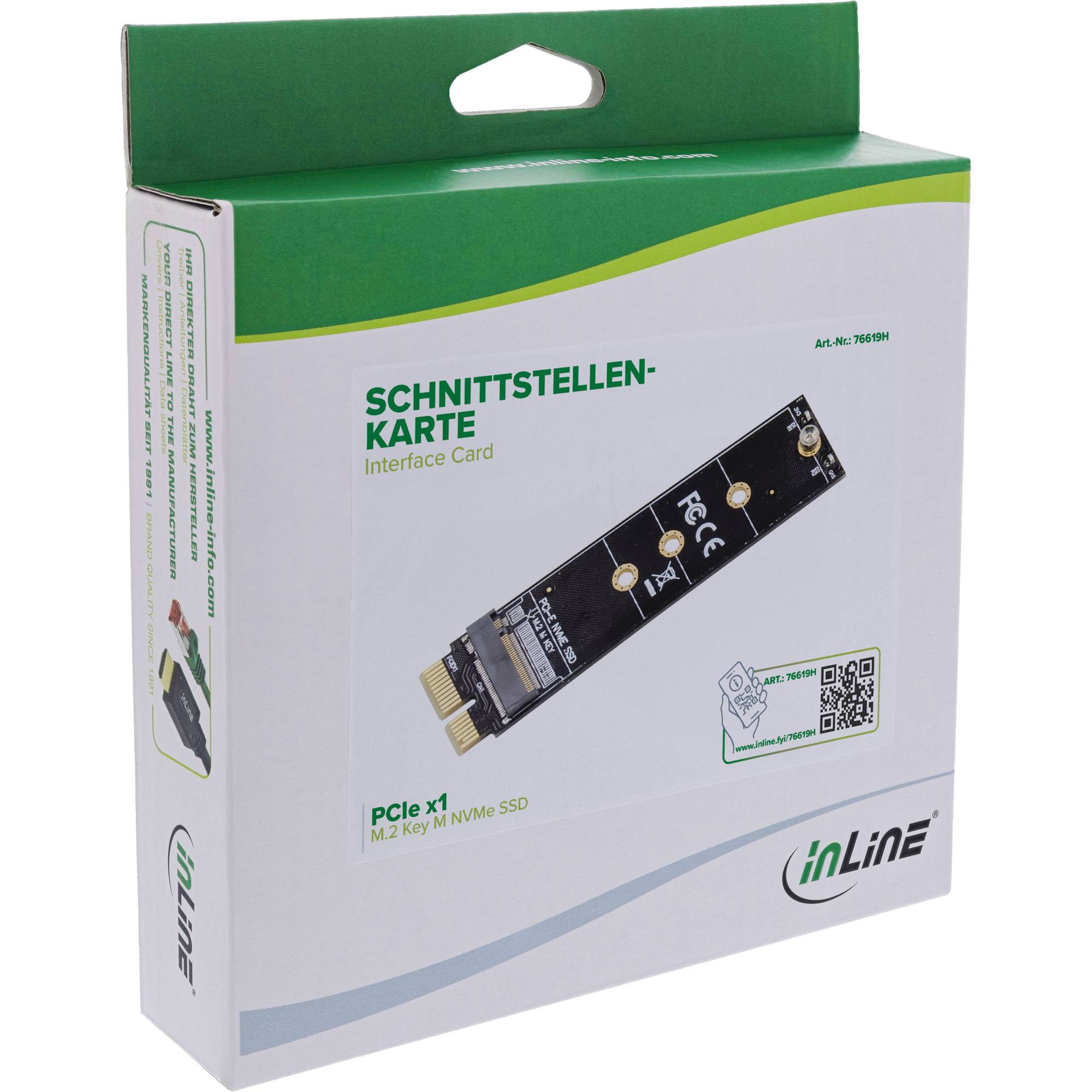 InLine® Schnittstellenkarte, PCIe x1 zu M.2 Key M NVMe SSD-4