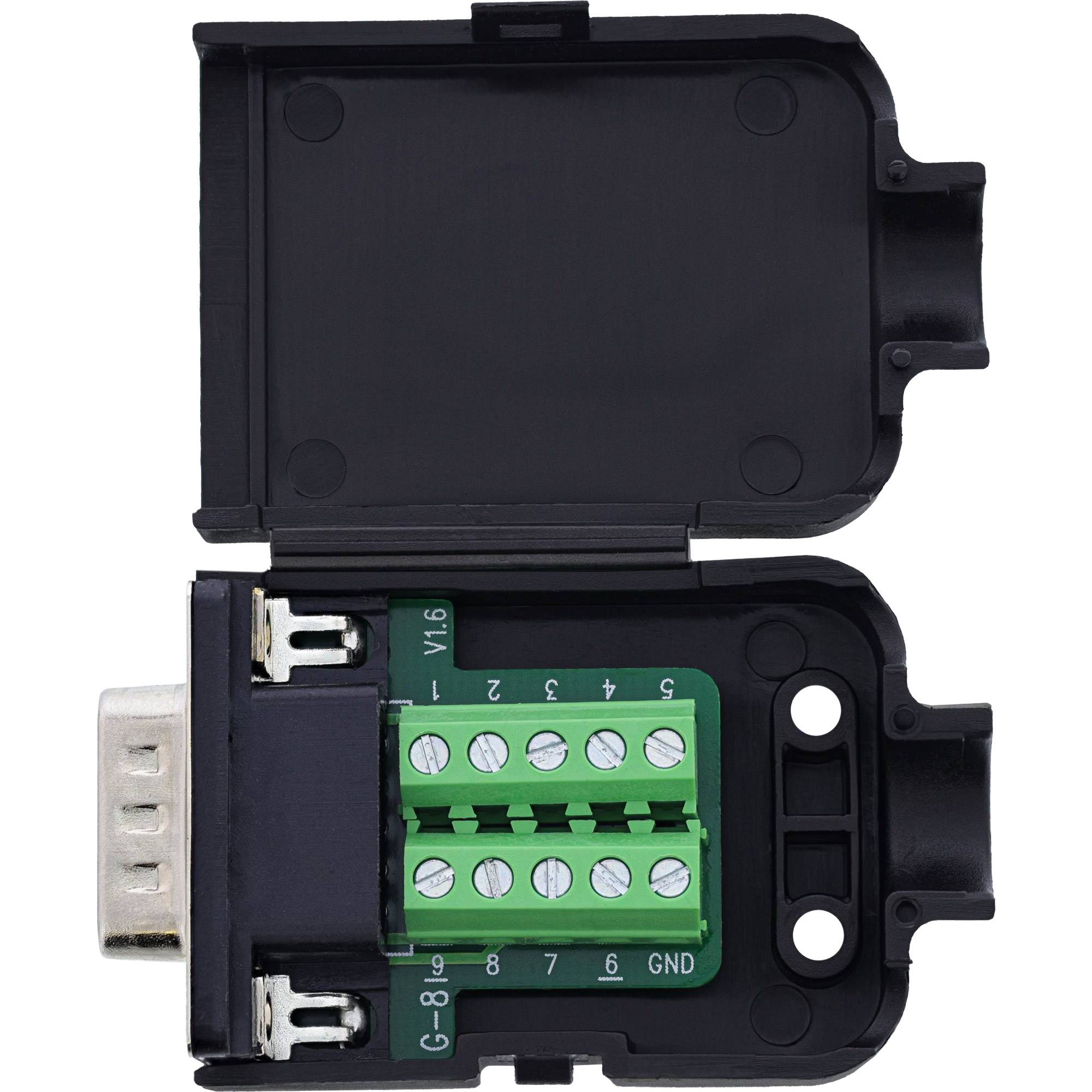 InLine® D-Sub 9 Breakout-Terminalblock, Stecker, Schraubklemme, Rändelschraube Adapter / Konverter-3