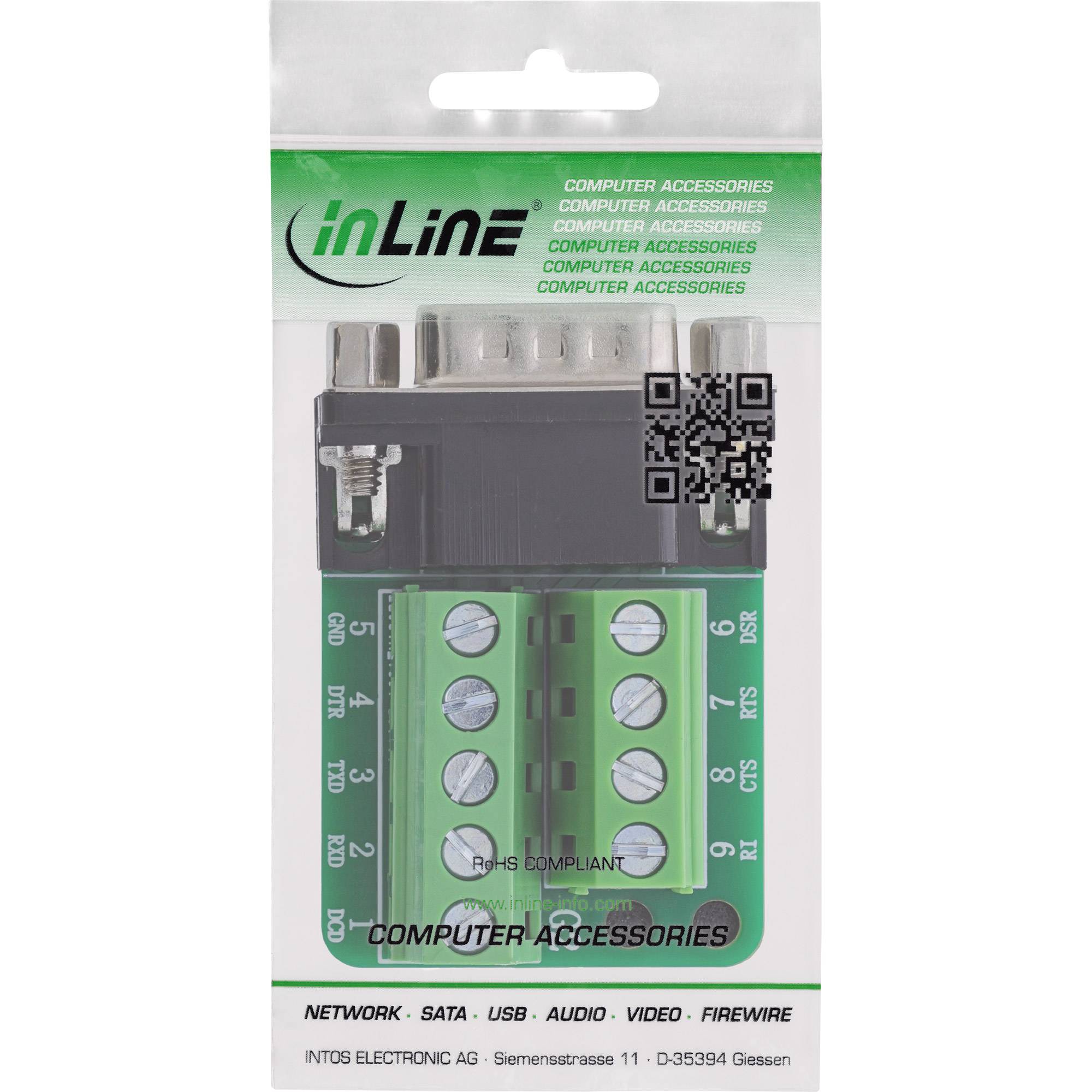 InLine® Terminalblock D-Sub 9 Stecker, 2-reihig, Schraubklemme Adapter / Konverter-2