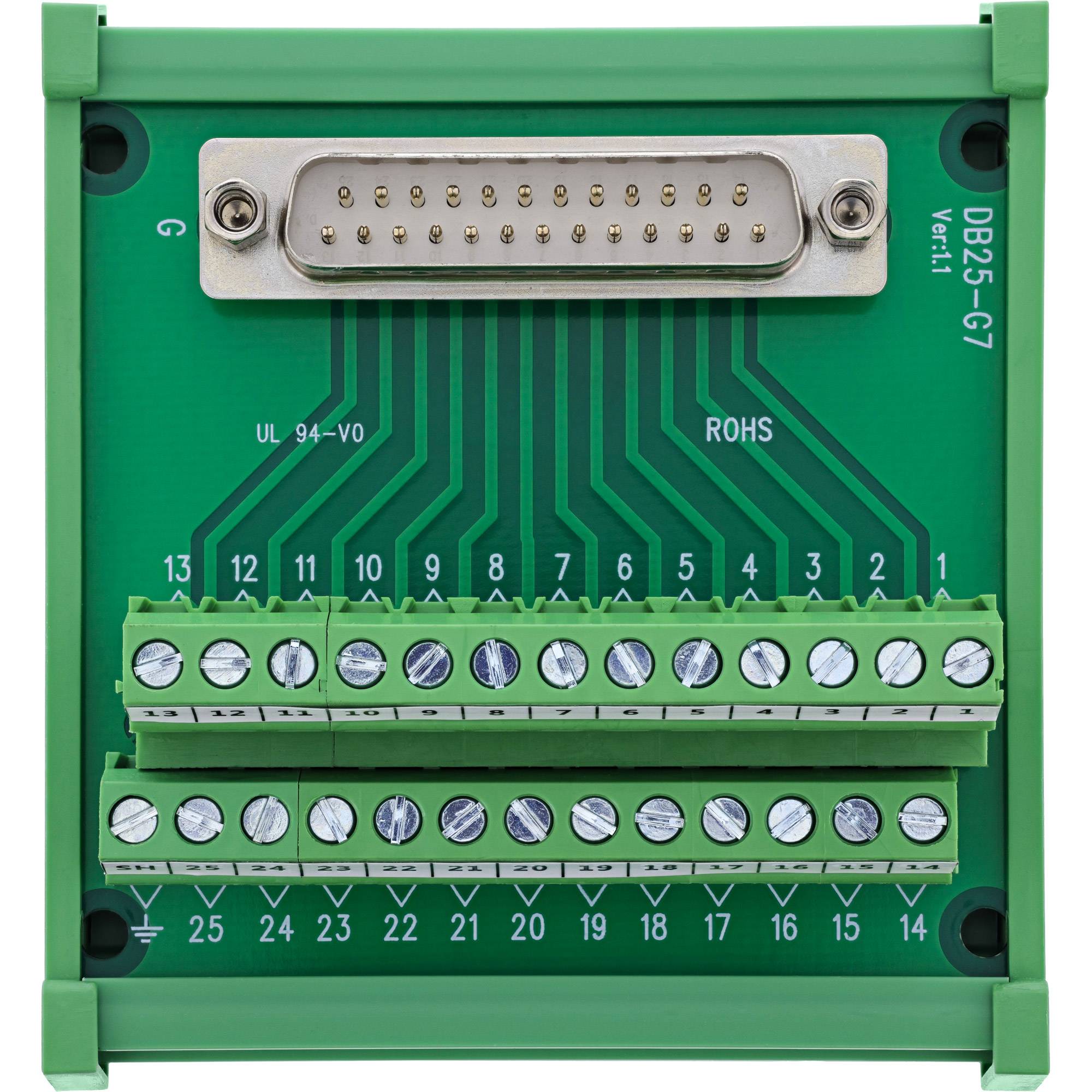 InLine® D-Sub 25 Terminalblock, Stecker, Schraubklemme, Hutschiene, nummeriert Adapter / Konverter-3